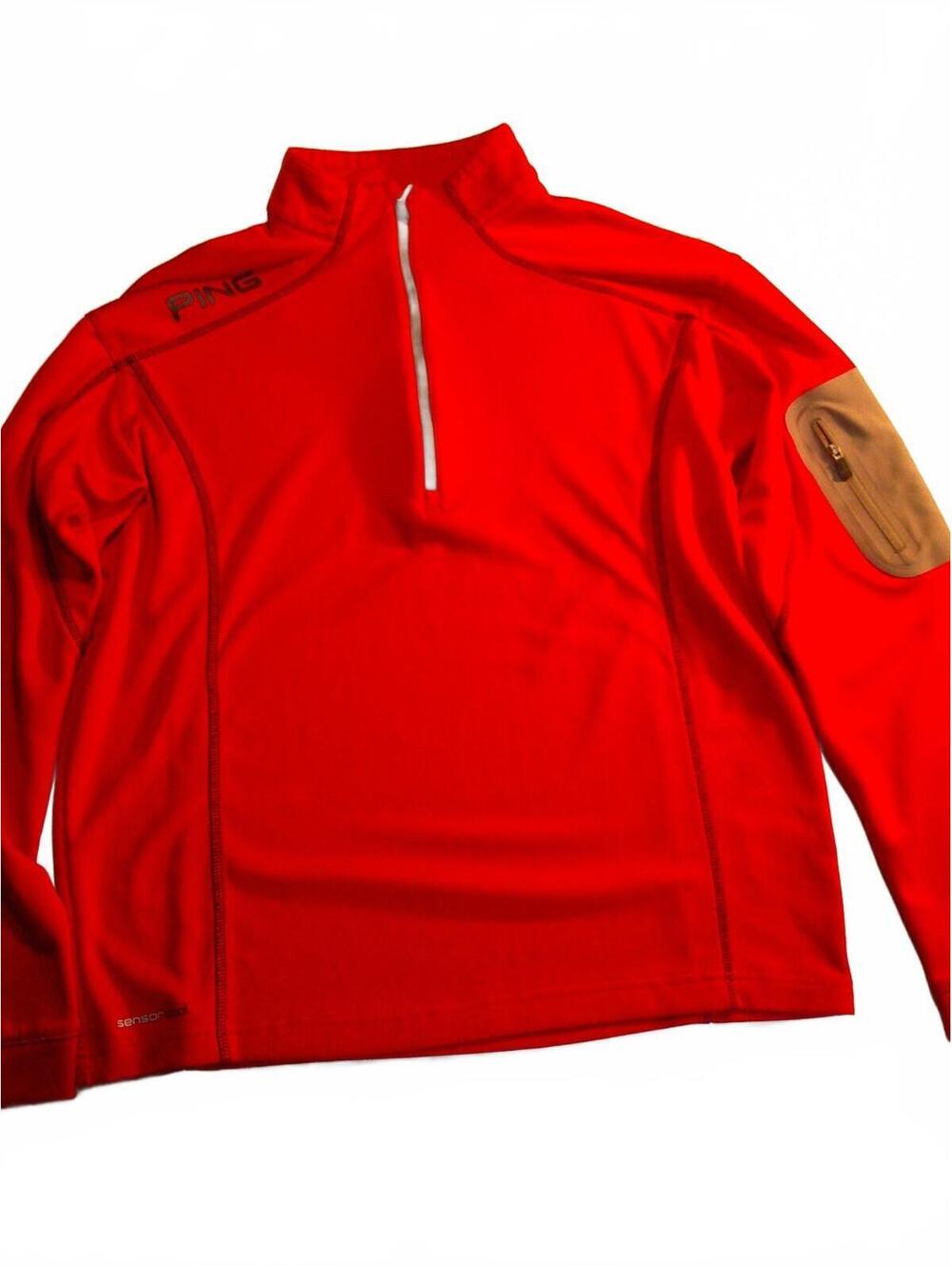 PING Men's Red Long Sleeve SensorCool Performance Shirt Medium